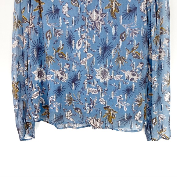 Greylin | Floral Shimmer Long Sleeve Blouse Size S - Picture 6 of 9